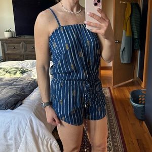 Blue Striped Women's Jumpsuit